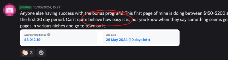 Creaotr bonus earnings