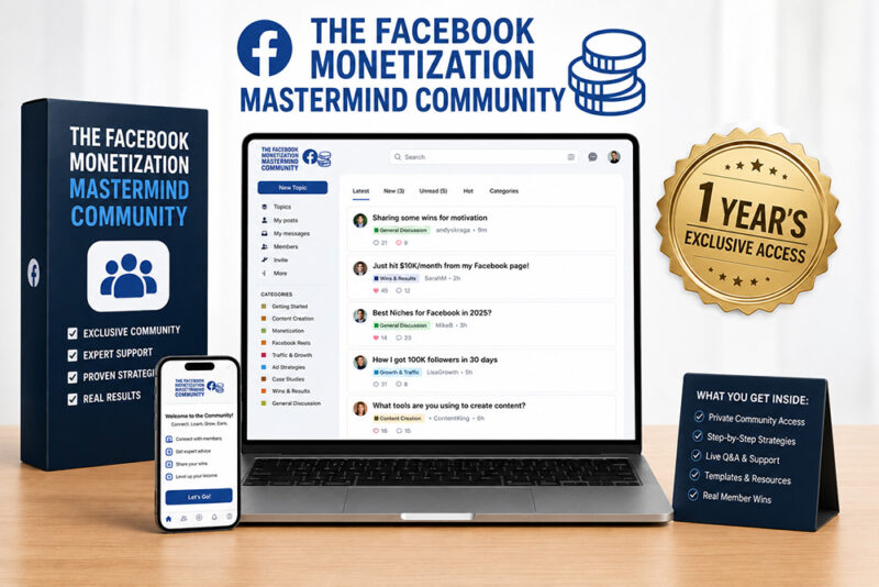 The Facebook Monetiztion Mastermind Community: 1 Year Access